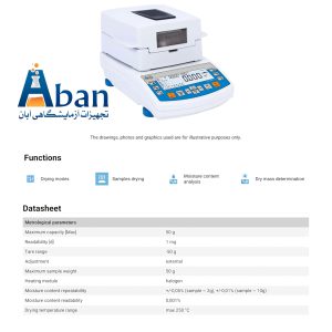 مشخصات ترازوی رطوبت سنج MA 50.R.WH رادواگ RADWAG