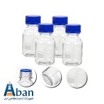 بطری درب آبی آزمایشگاه شیشه ای